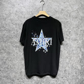 Amiri T Shirt Blue Five-Pointed Star Casual Round Neck